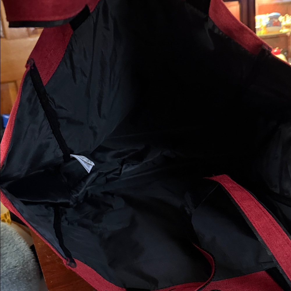 WDW Maroon and Black Mickey Canvas Tote - Picture 3 of 4